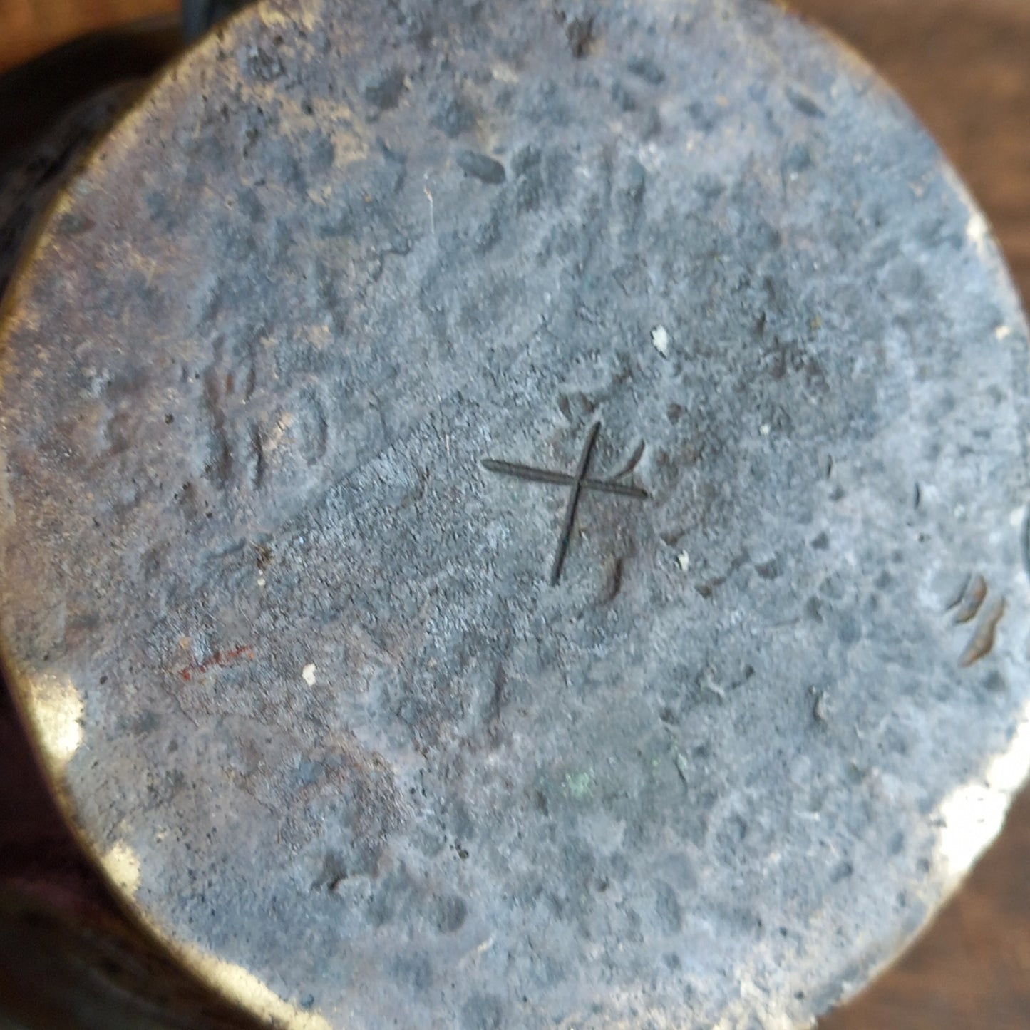 European antique bronze mortar and pestle.