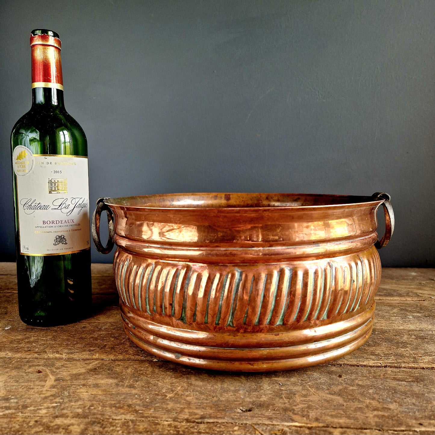 French vintage copper planter