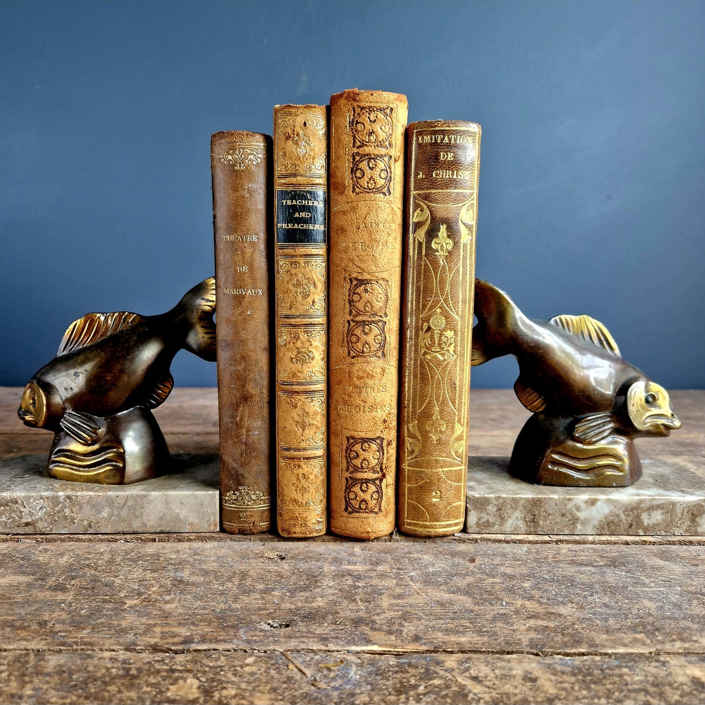 French Art Deco fish bookends.