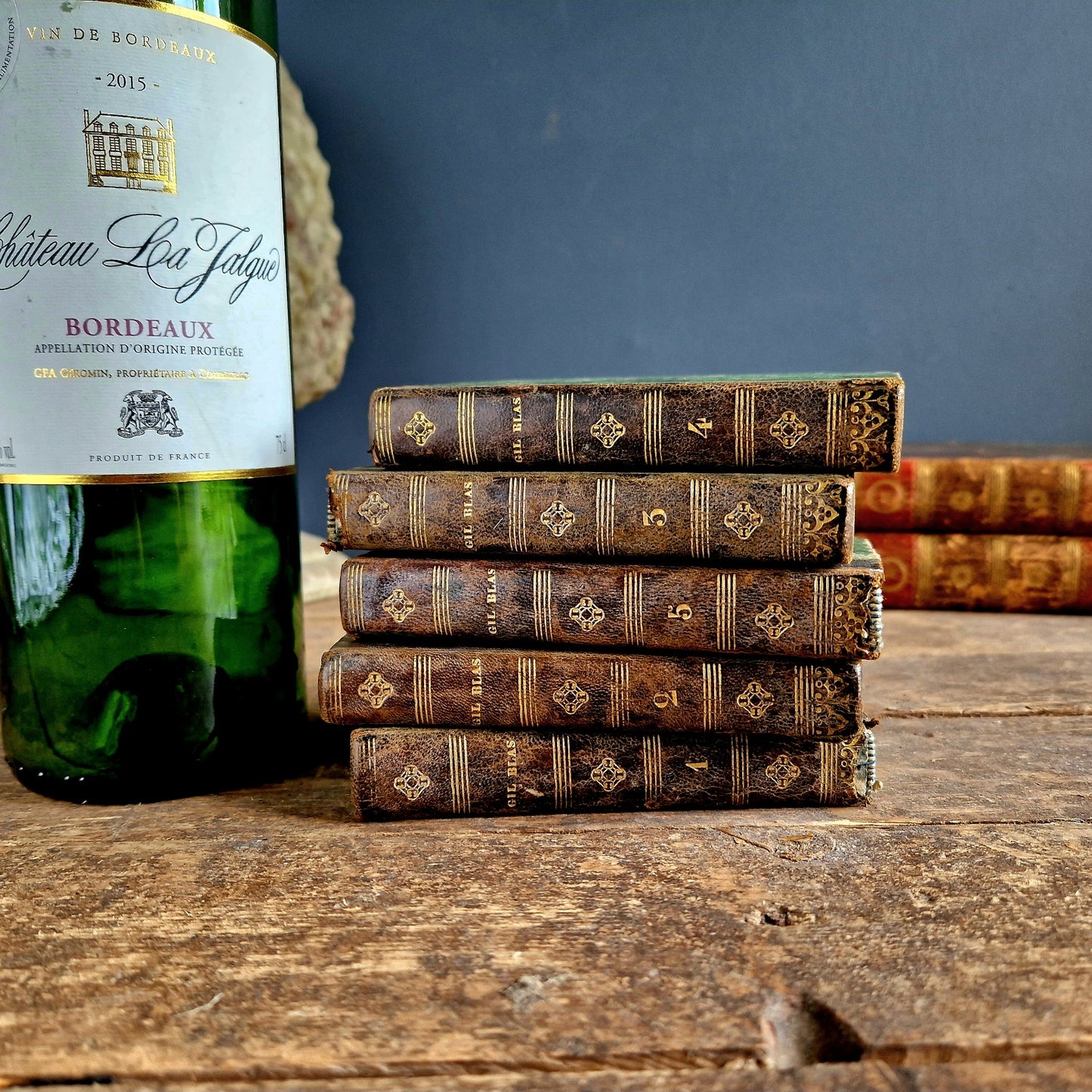 French antique books. Set of five French antique books.
