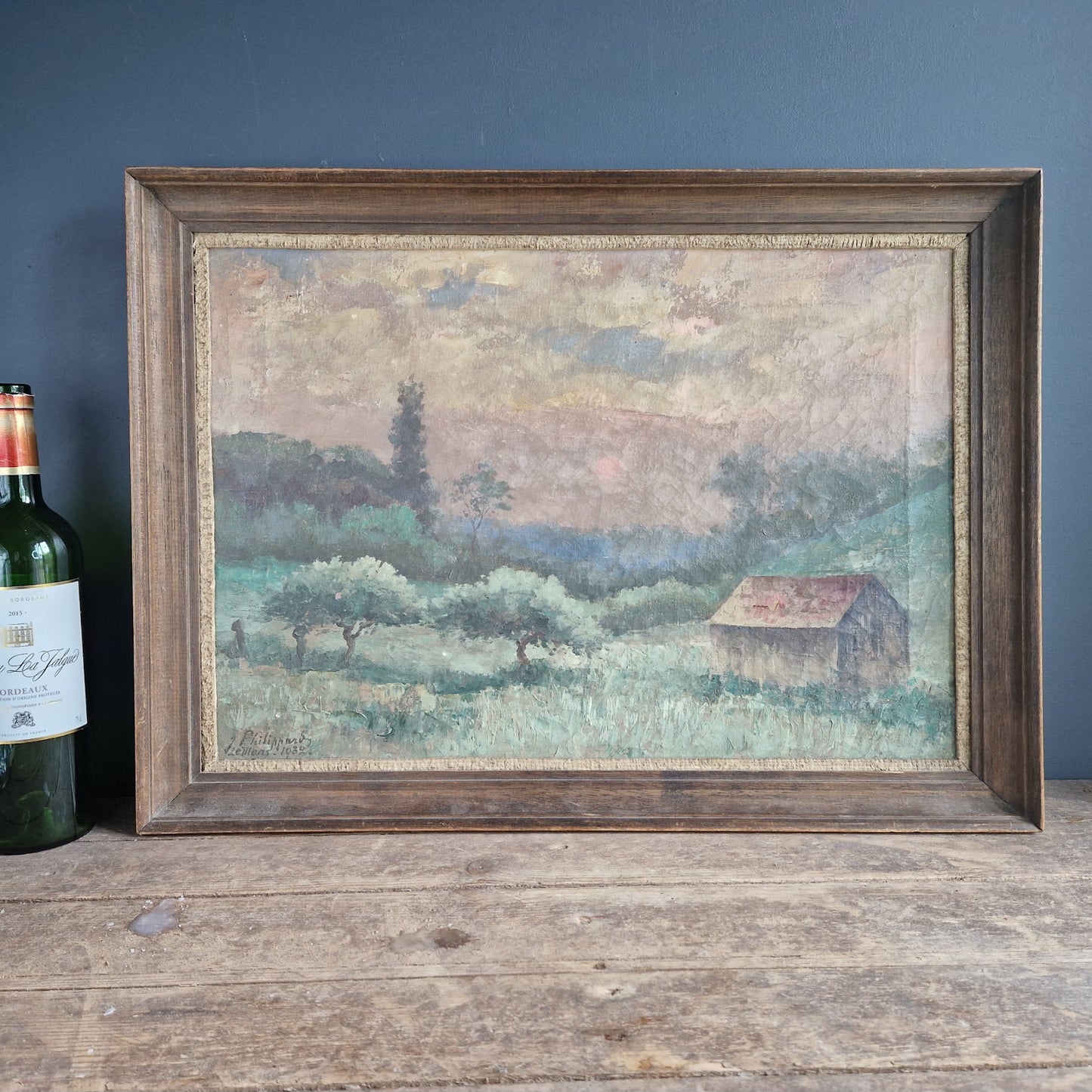 French impressionist oil painting. Original French art.