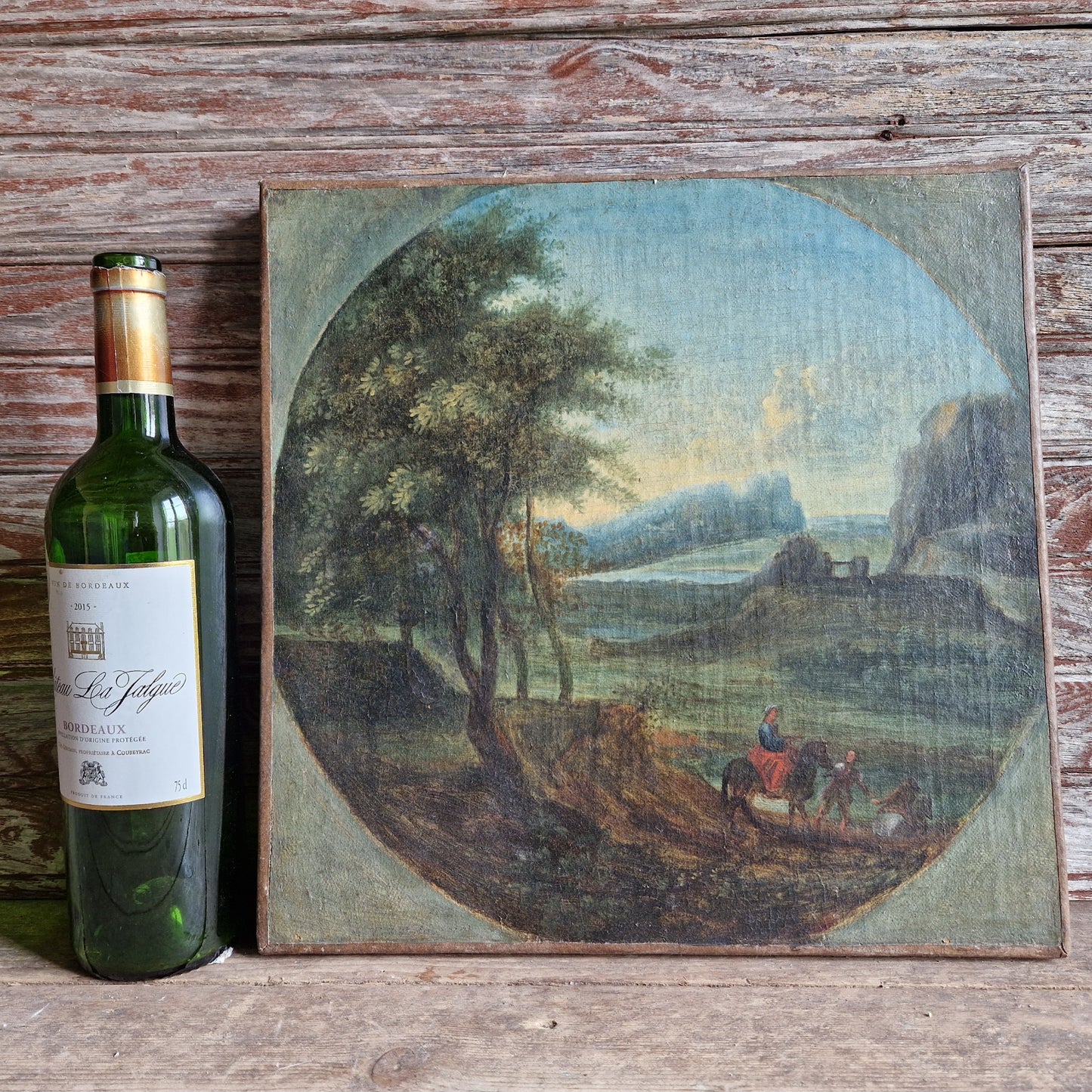 French antique 18th century oil painting.