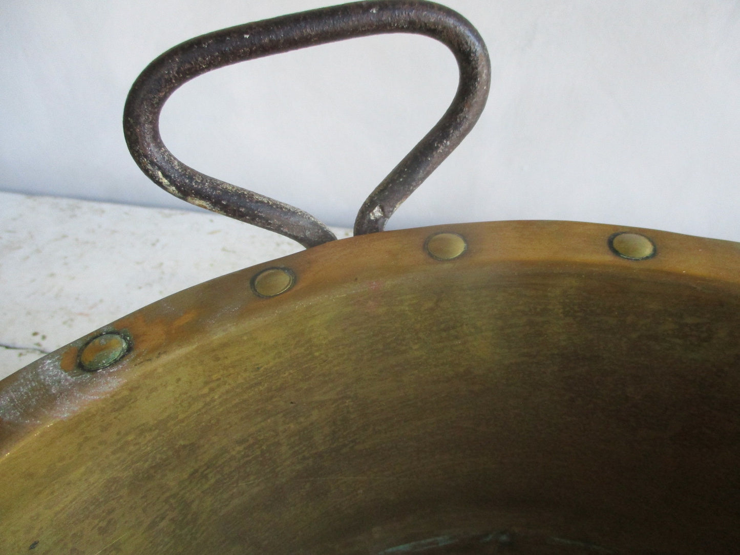 French antique brass bowl. 19th century antique brass bowl.