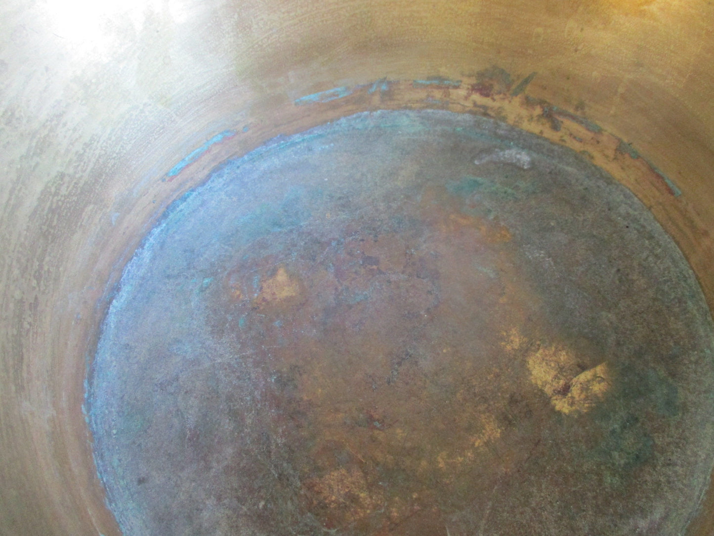 French antique brass bowl. 19th century antique brass bowl.