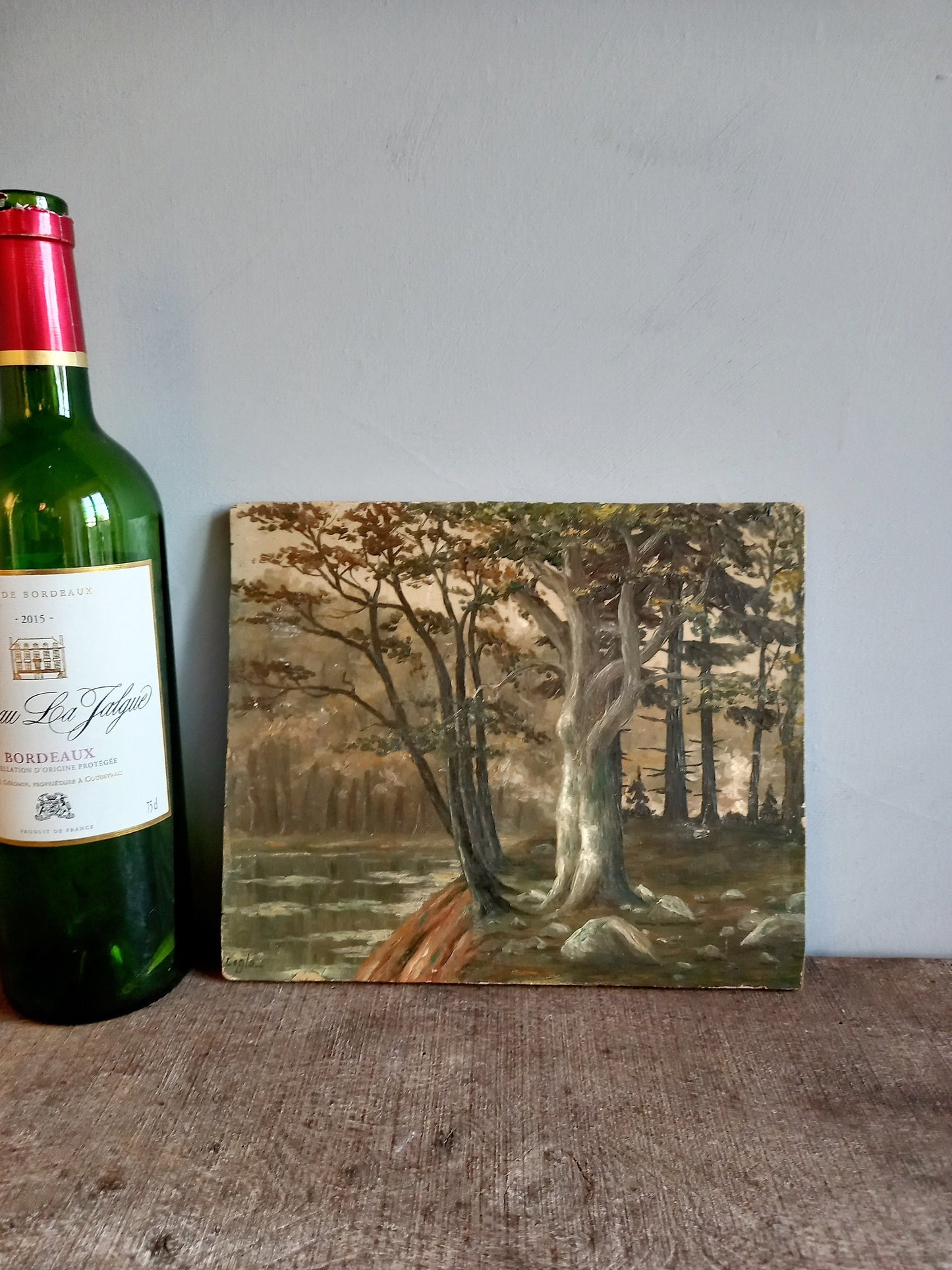 French oil painting. French art. Antique oil painting. Vintage French oil on board. Art French. French picture. French Country decor