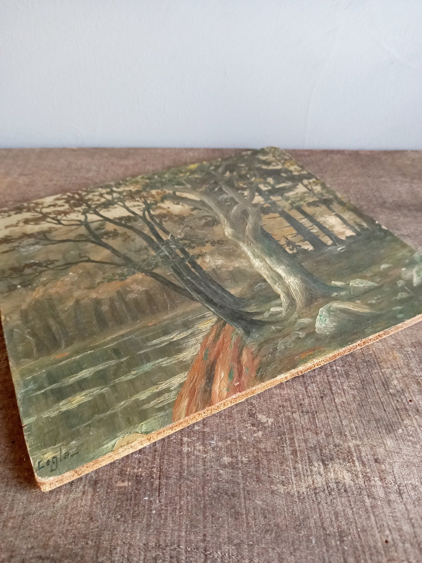 French oil painting. French art. Antique oil painting. Vintage French oil on board. Art French. French picture. French Country decor