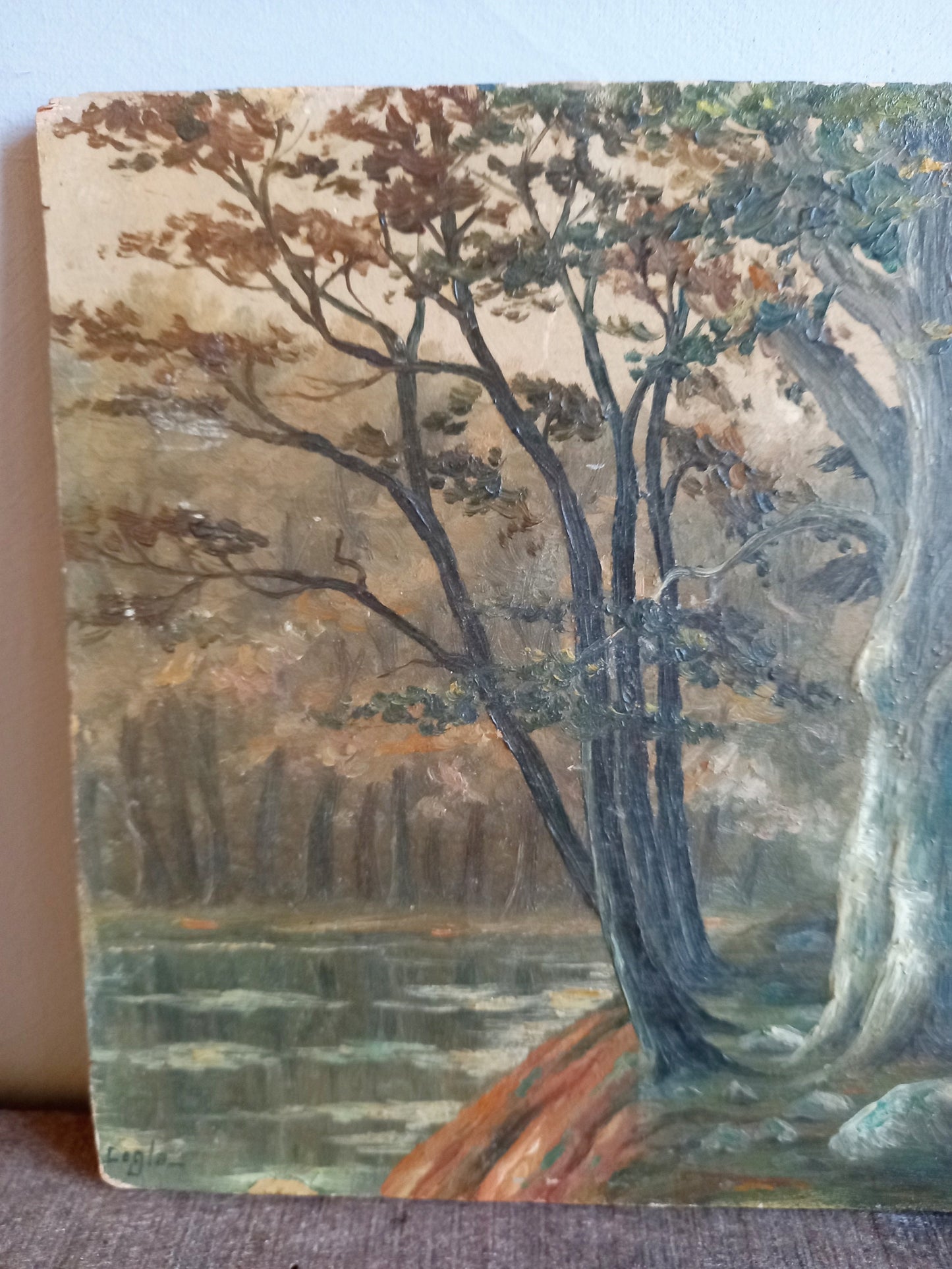 French oil painting. French art. Antique oil painting. Vintage French oil on board. Art French. French picture. French Country decor