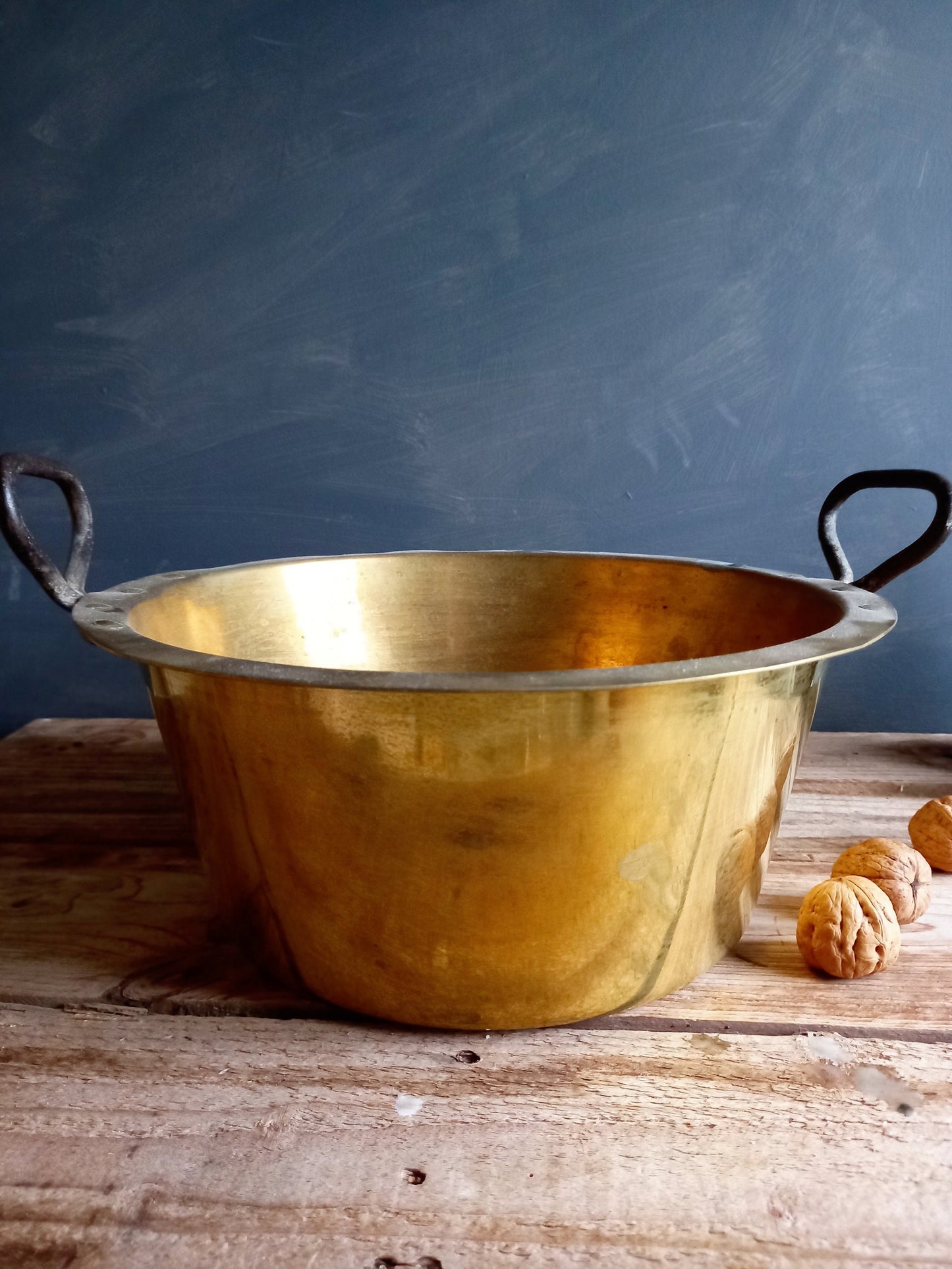 French antique brass bowl. 19th century antique brass bowl.