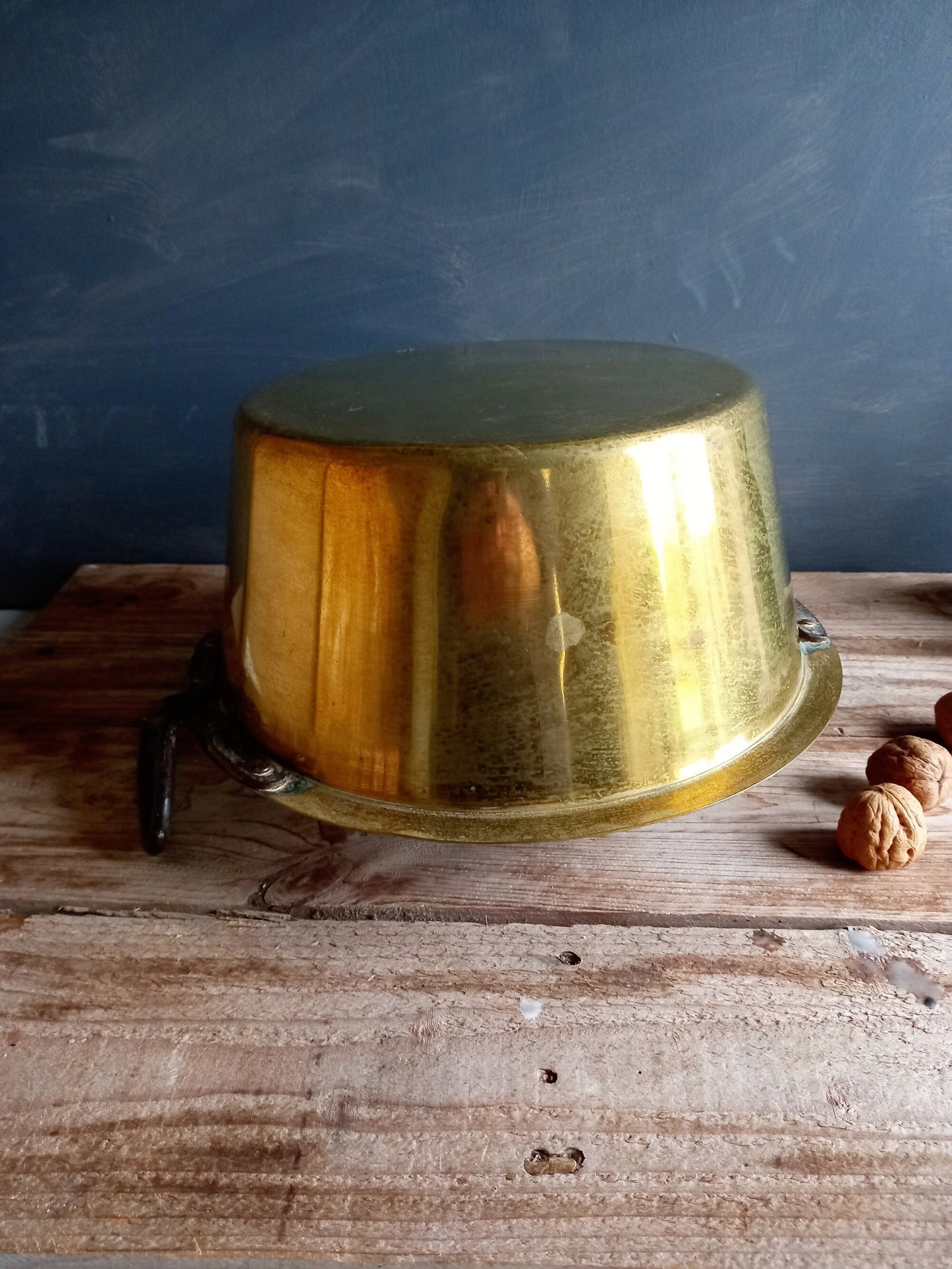 French antique brass bowl. 19th century antique brass bowl.