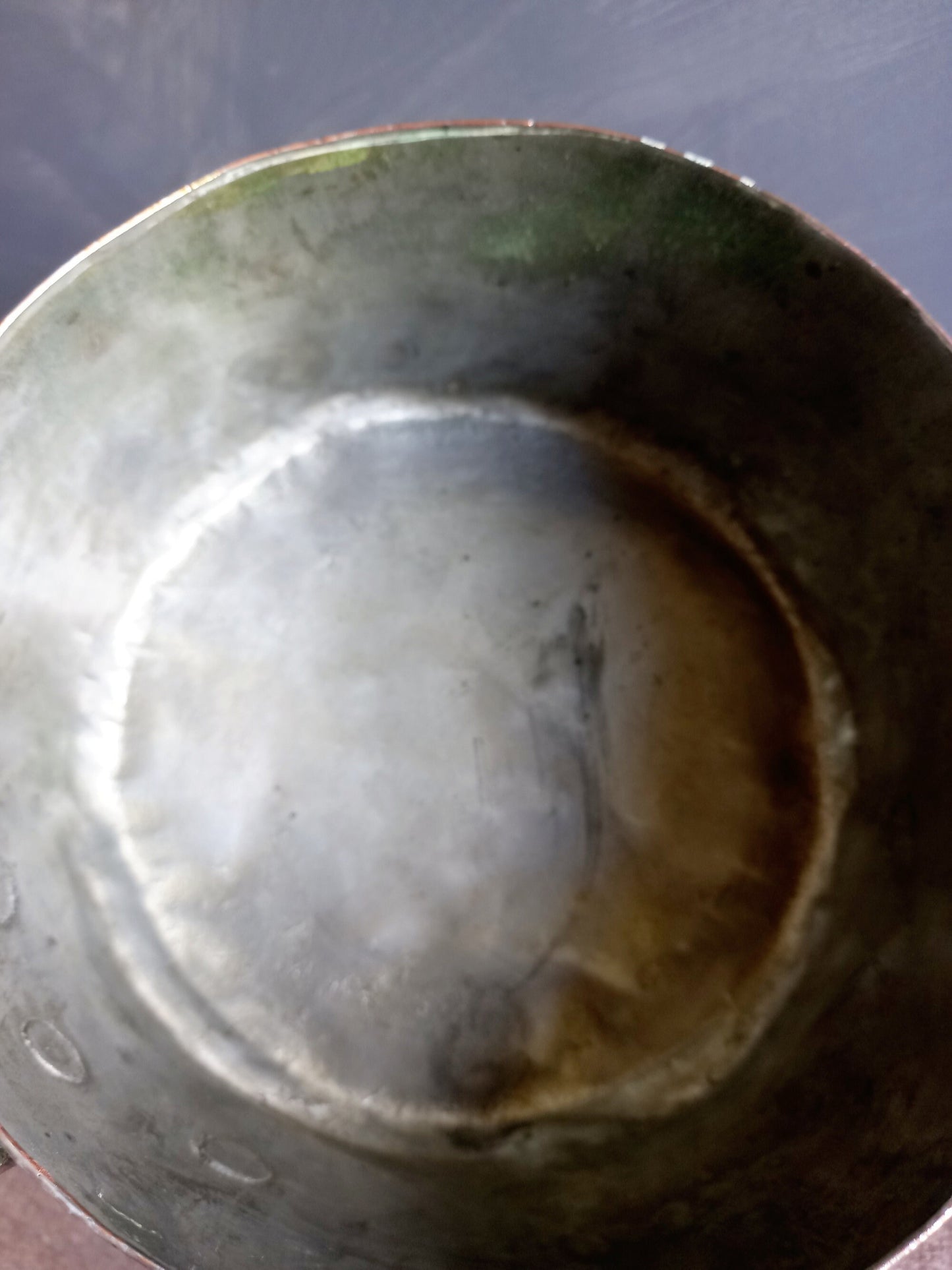 Antique copper pan. 19thC copper pan. Copper saucepan.