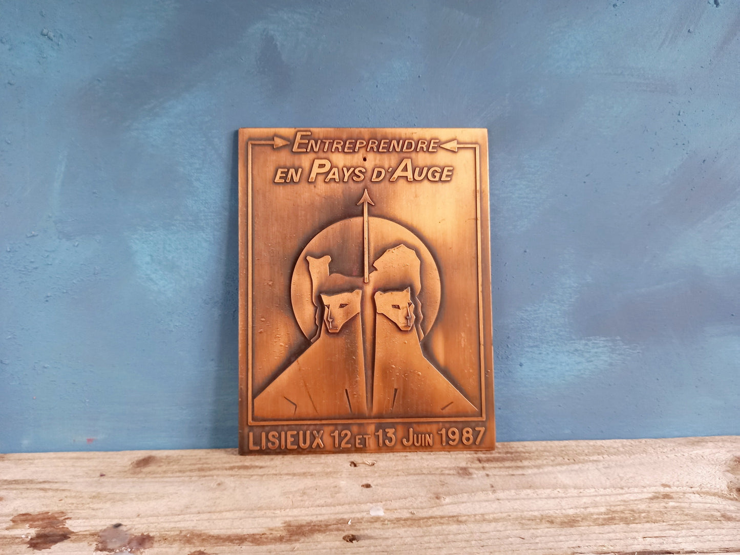 Industrial wall art. Metal wall plaque. French wall art.