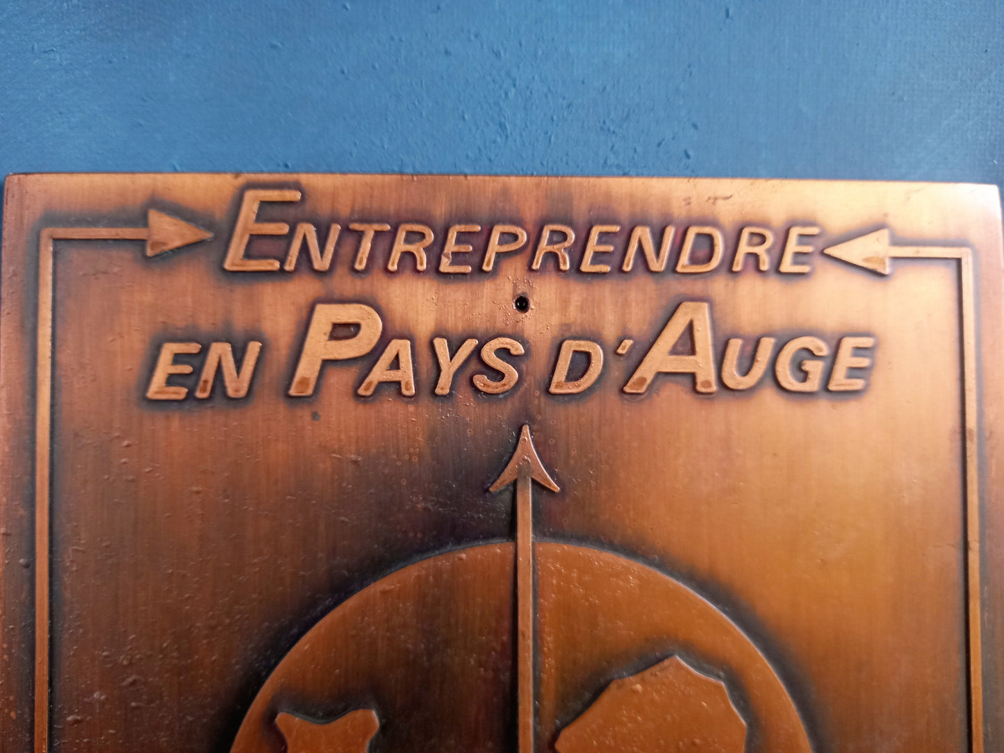 Industrial wall art. Metal wall plaque. French wall art.