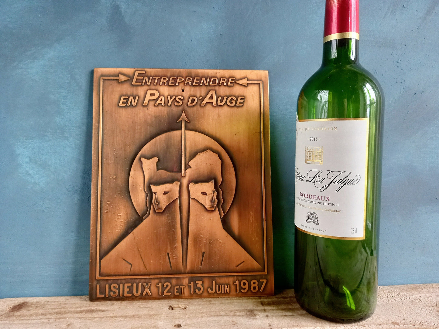 Industrial wall art. Metal wall plaque. French wall art.