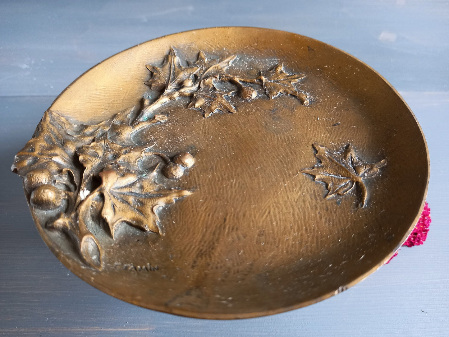 Antique bronze tazza by E Famin.