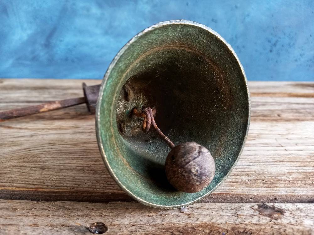 French antique shop bell. Old shop bell.