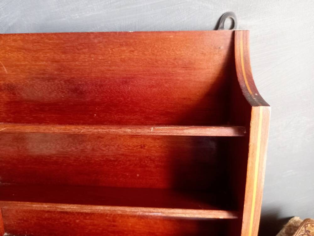Antique letter rack. Mahogony letter holder.