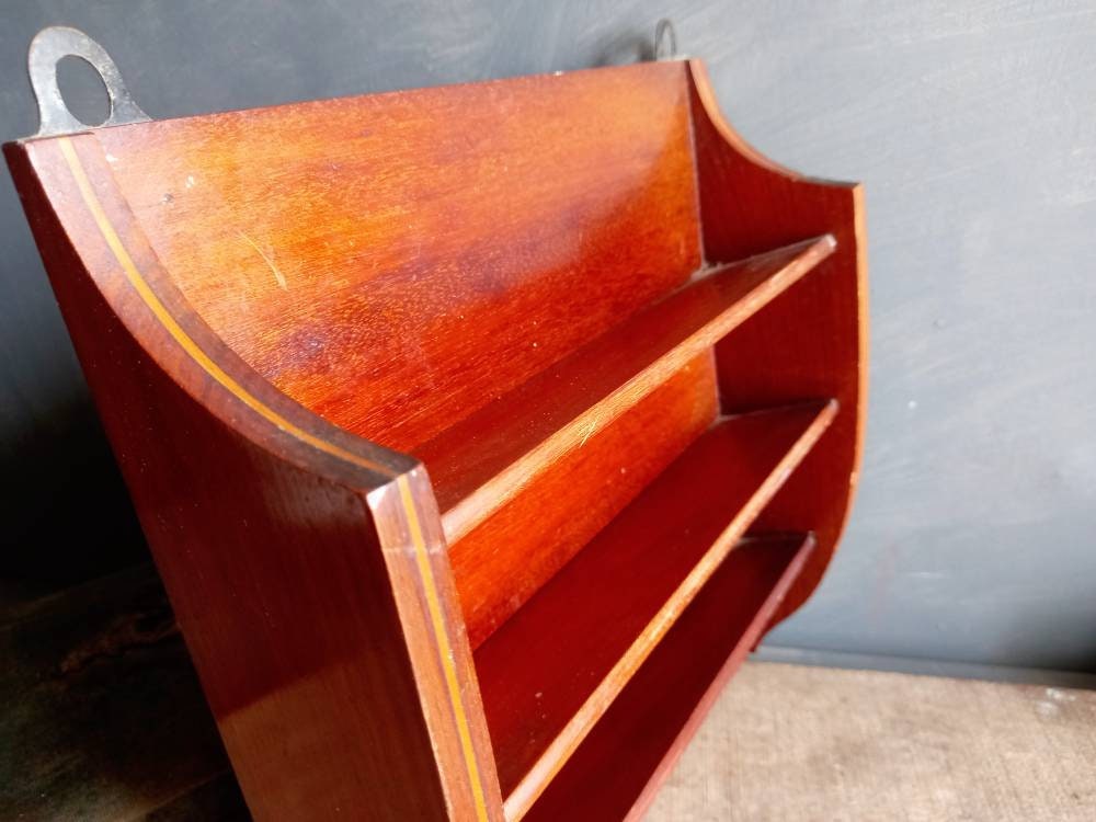 Antique letter rack. Mahogony letter holder.