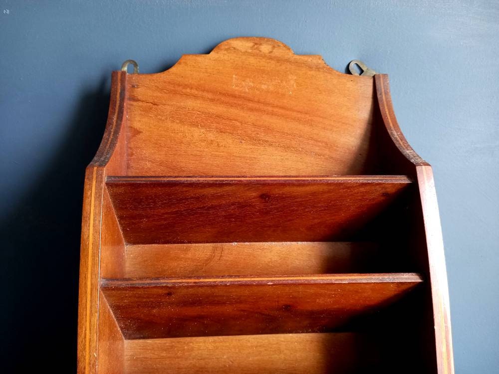 Antique letter rack. Mahogony letter holder.