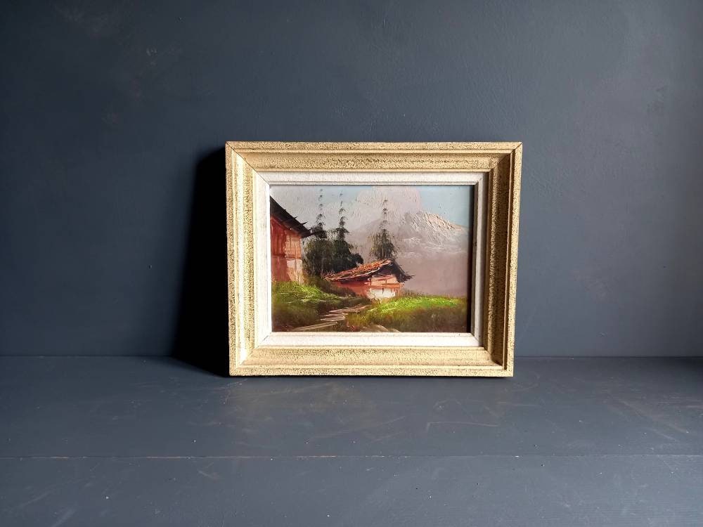 French oil painting. French art. Vintage oil painting. Vintage French oil on board.