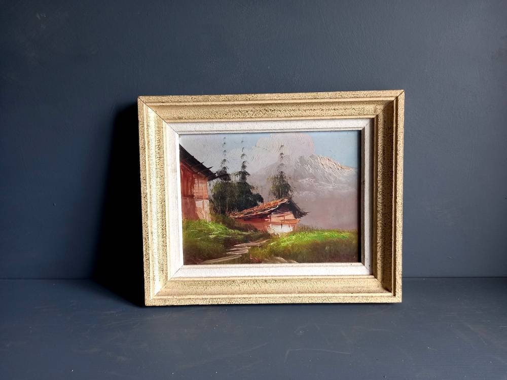 French oil painting. French art. Vintage oil painting. Vintage French oil on board.