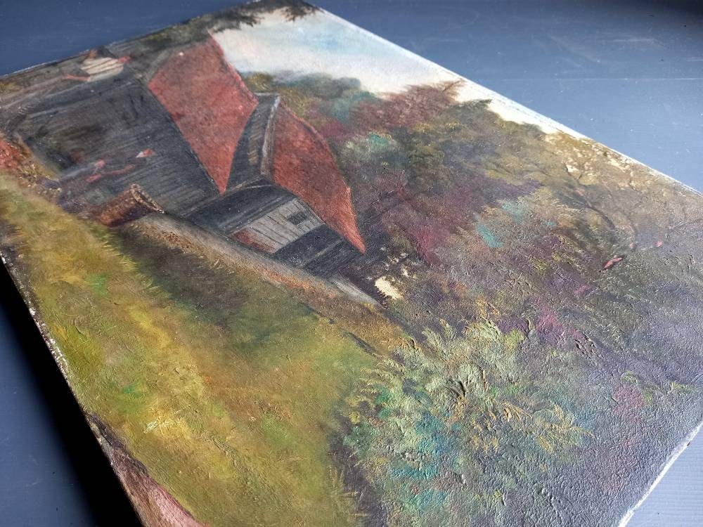 Antique oil painting. French oil painting. Original art. Oil on canvas. French art. Antique painting. Wall art. French antique art. Art.