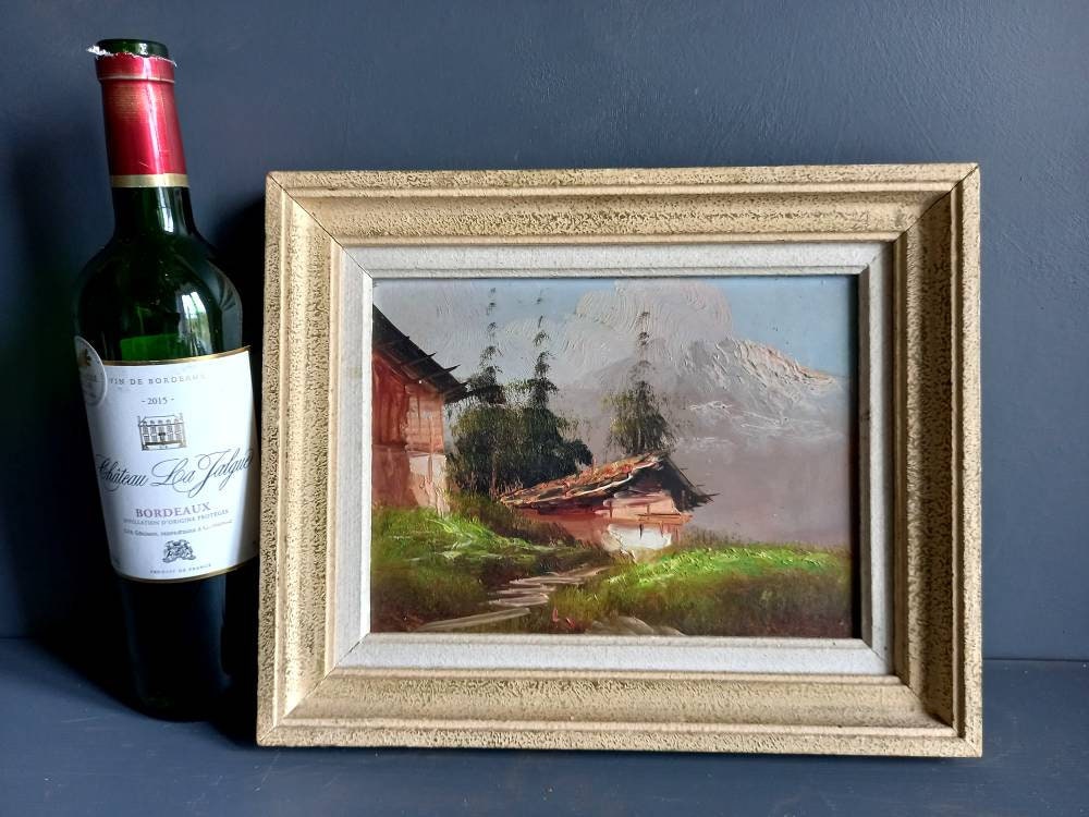 French oil painting. French art. Vintage oil painting. Vintage French oil on board.