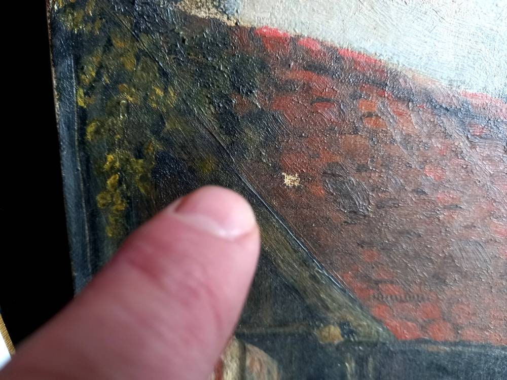 Antique oil painting. French oil painting. Original art. Oil on canvas. French art. Antique painting. Wall art. French antique art. Art.
