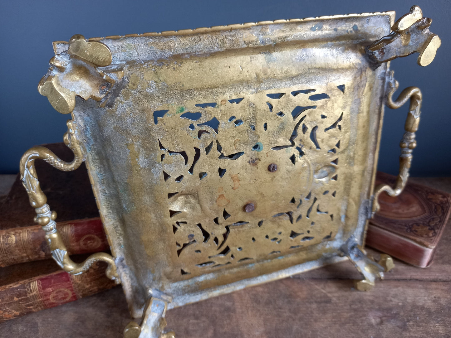 Antique bronze inkwell. French 19th century inkwell.