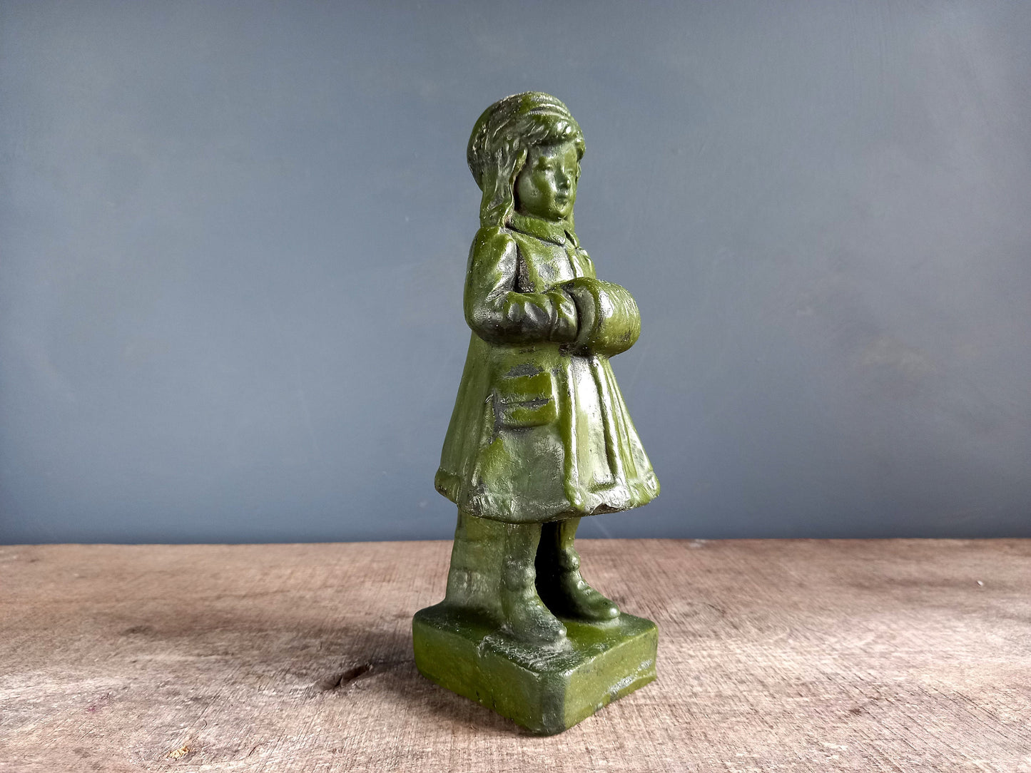 French antique plaster bust of a child. French antique statue.