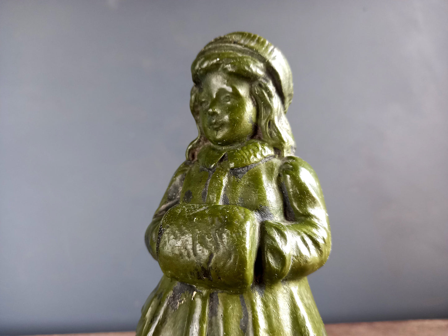 French antique plaster bust of a child. French antique statue.