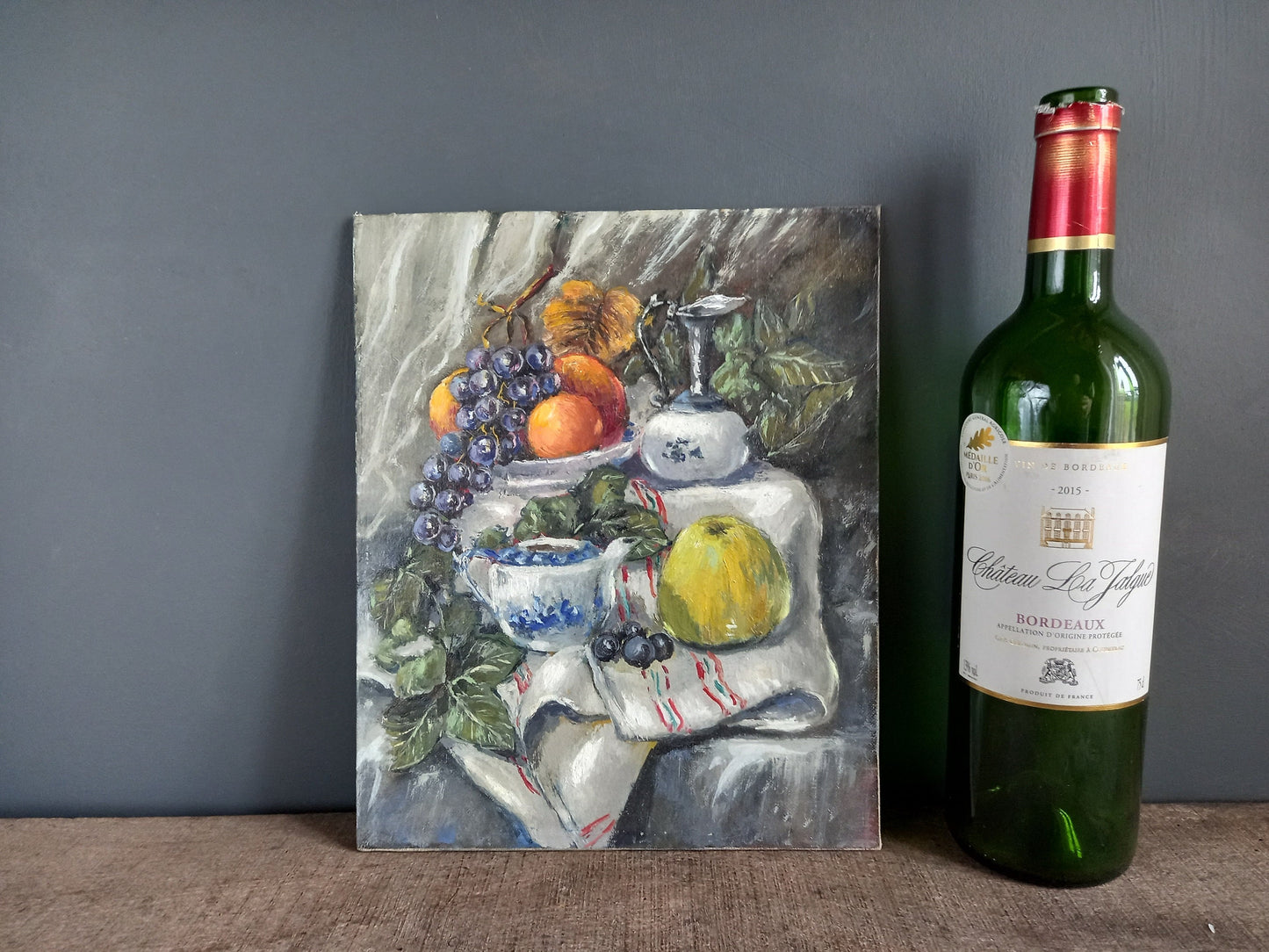 French oil painting. French art. Vintage oil painting. Vintage French oil on board. Art French. French picture. French Country decor