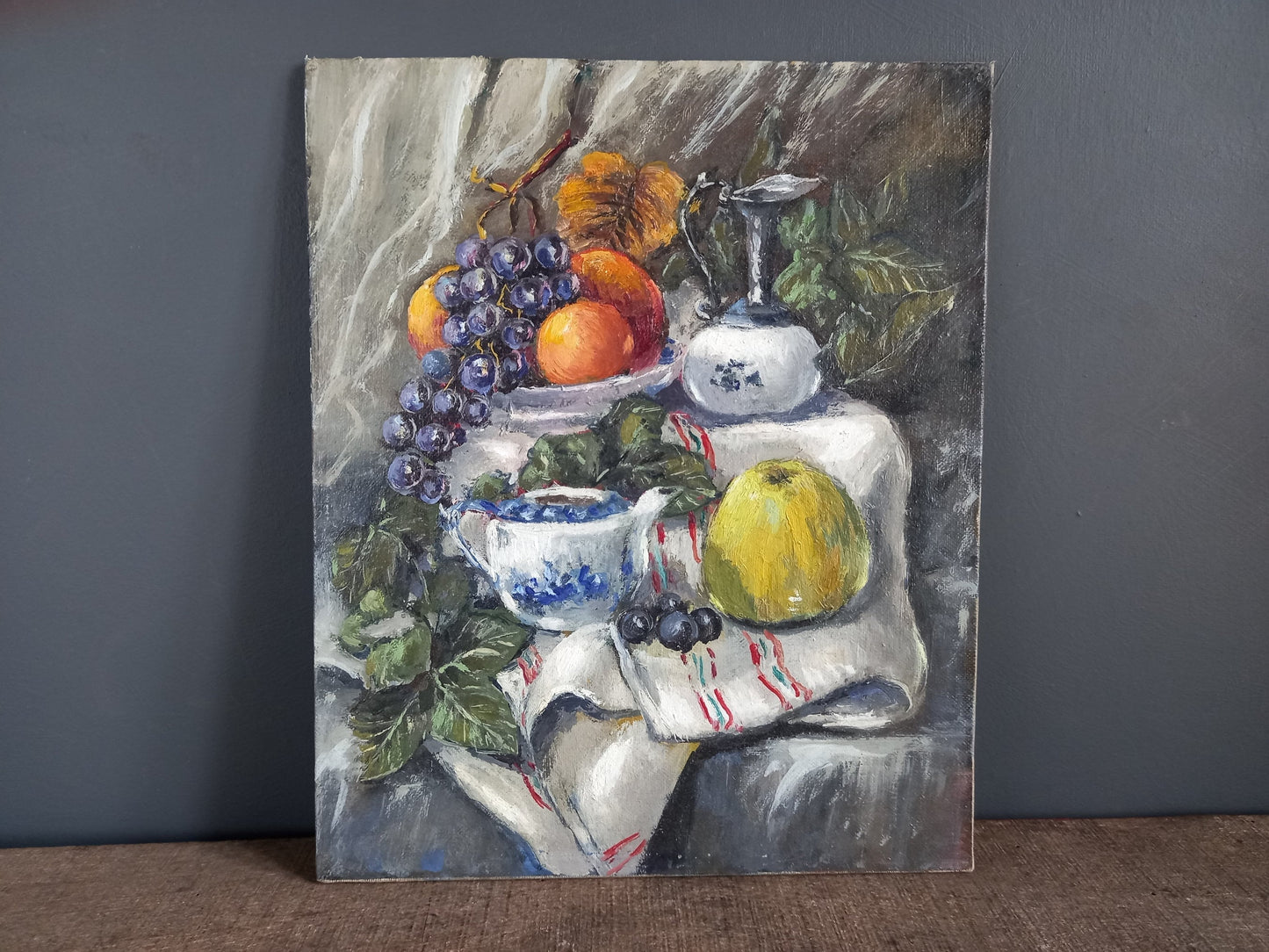 French oil painting. French art. Vintage oil painting. Vintage French oil on board. Art French. French picture. French Country decor