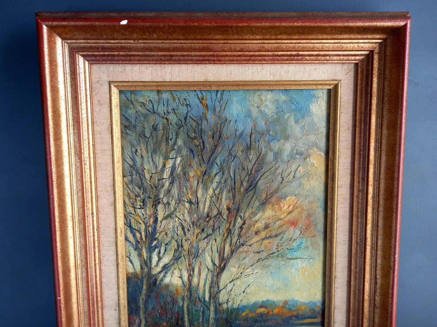 French oil painting. French art. Vintage oil painting. Vintage French oil on board. Art French. French picture. French Country decor