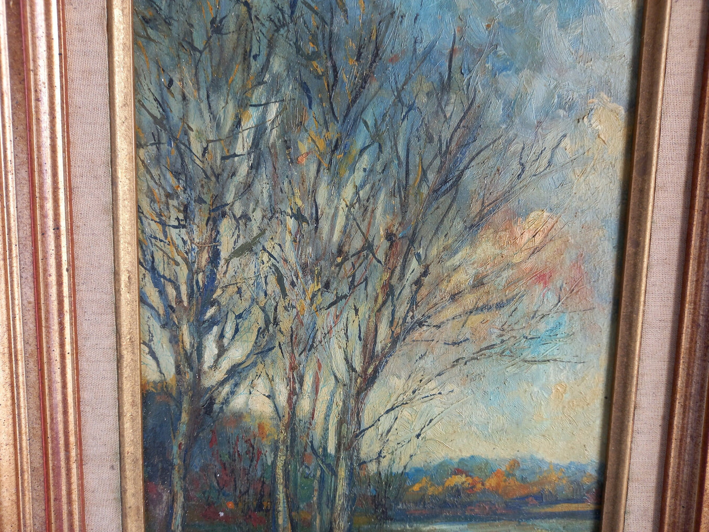 French oil painting. French art. Vintage oil painting. Vintage French oil on board. Art French. French picture. French Country decor