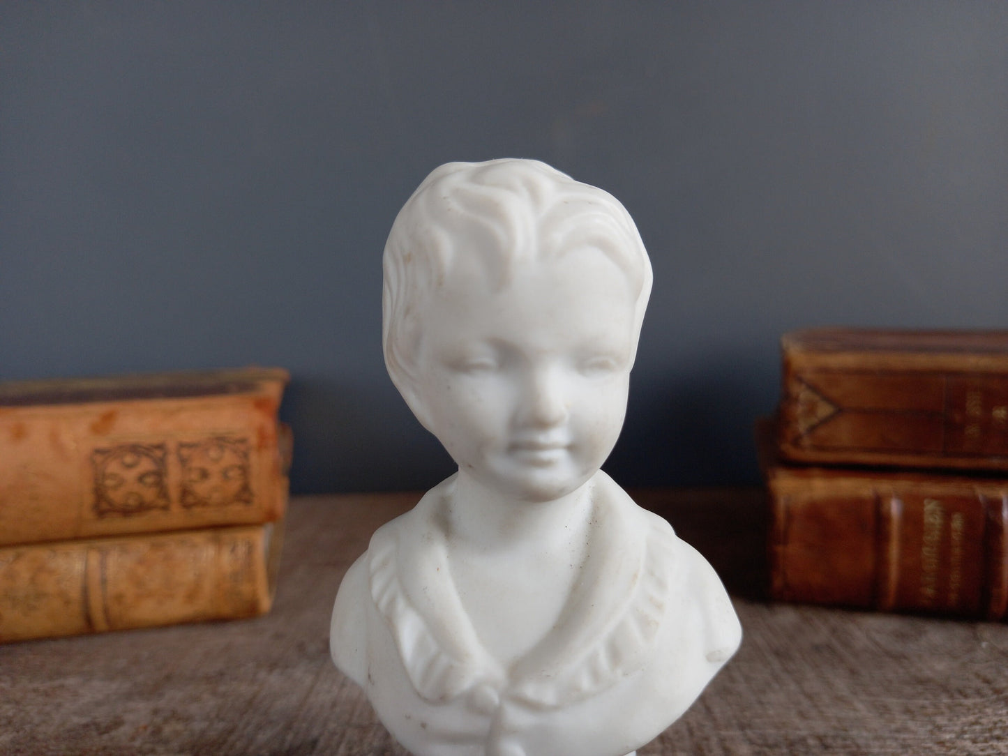 French bust of child. Bisque bust. Small French statue.