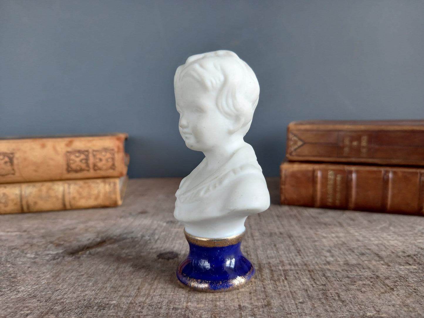 French bust of child. Bisque bust. Small French statue.
