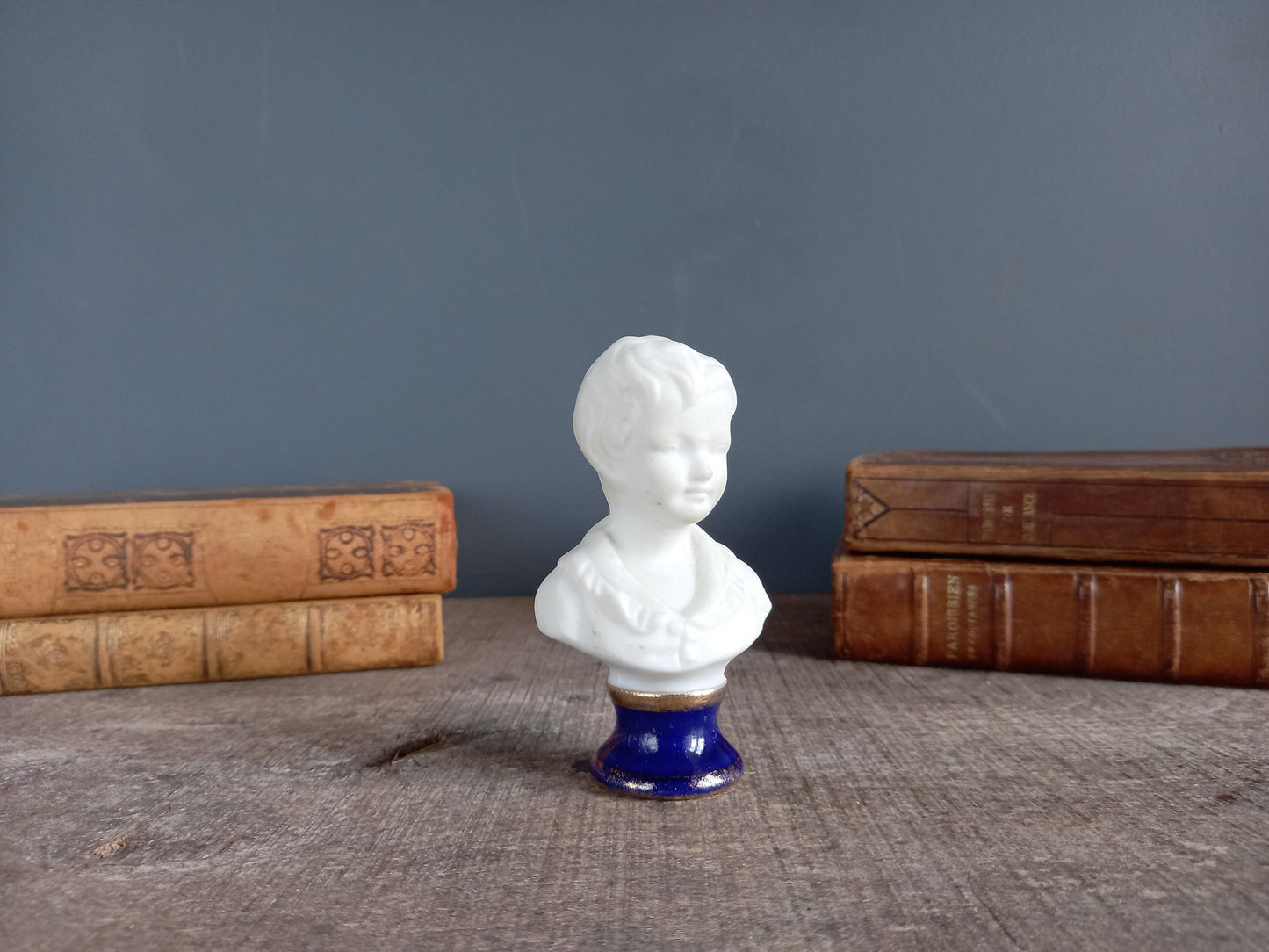 French bust of child. Bisque bust. Small French statue.