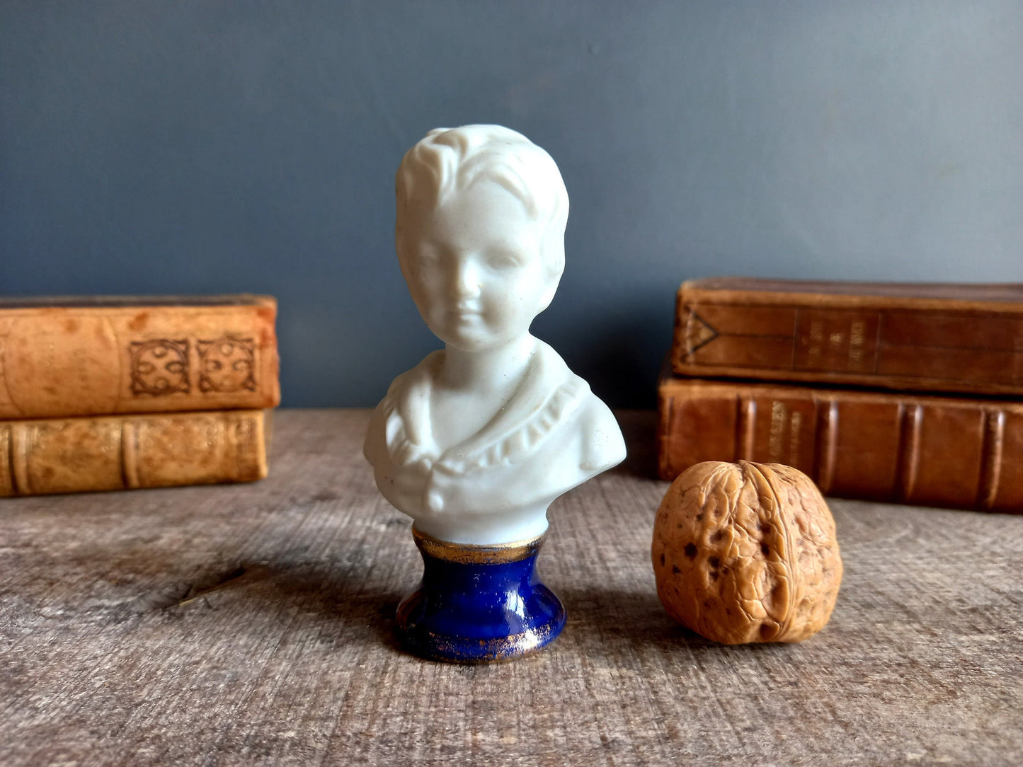 French bust of child. Bisque bust. Small French statue.