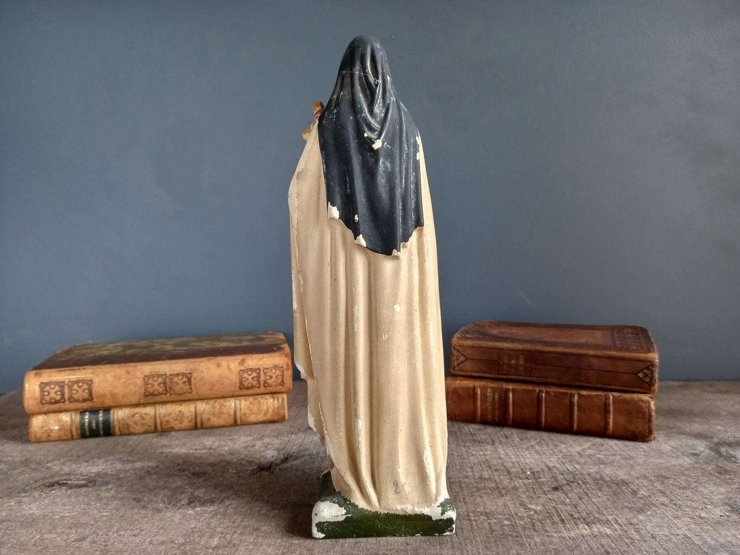 French statue St Therese of Lisieux. Chalkware statue.