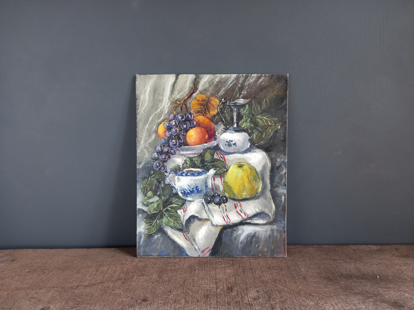 French oil painting. French art. Vintage oil painting. Vintage French oil on board. Art French. French picture. French Country decor