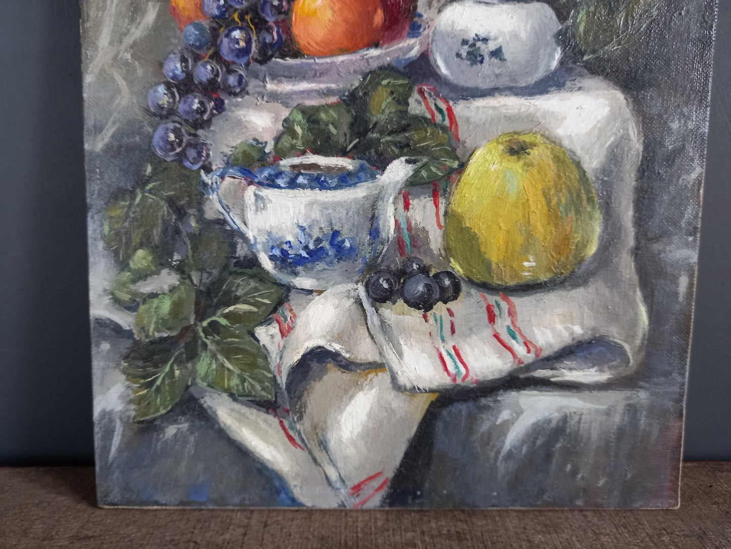French oil painting. French art. Vintage oil painting. Vintage French oil on board. Art French. French picture. French Country decor