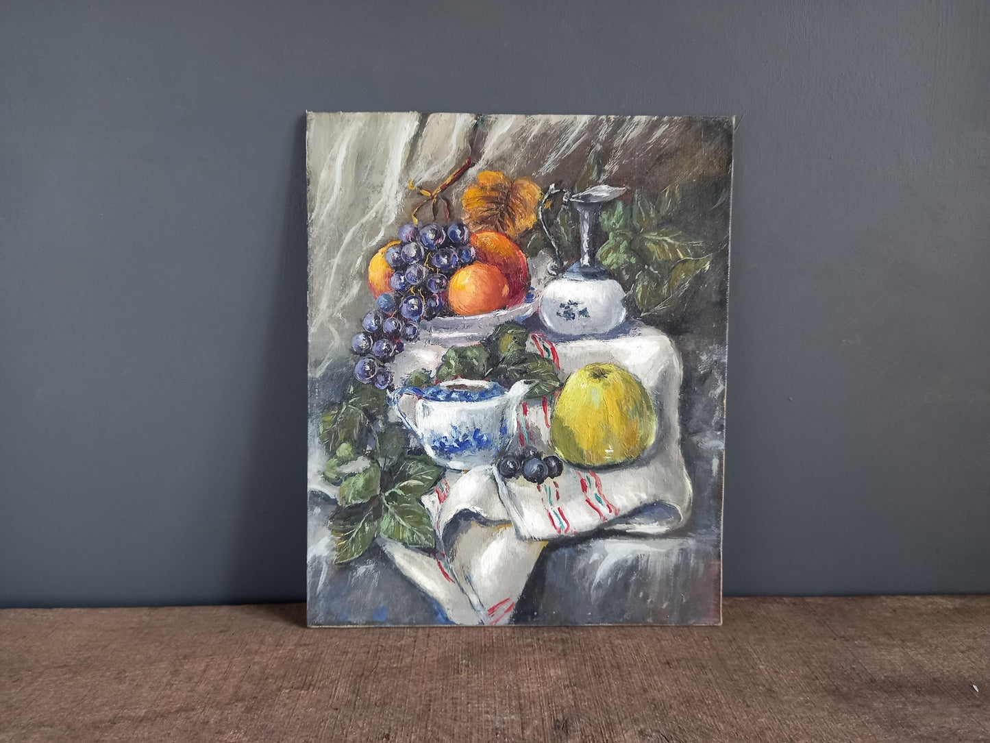 French oil painting. French art. Vintage oil painting. Vintage French oil on board. Art French. French picture. French Country decor