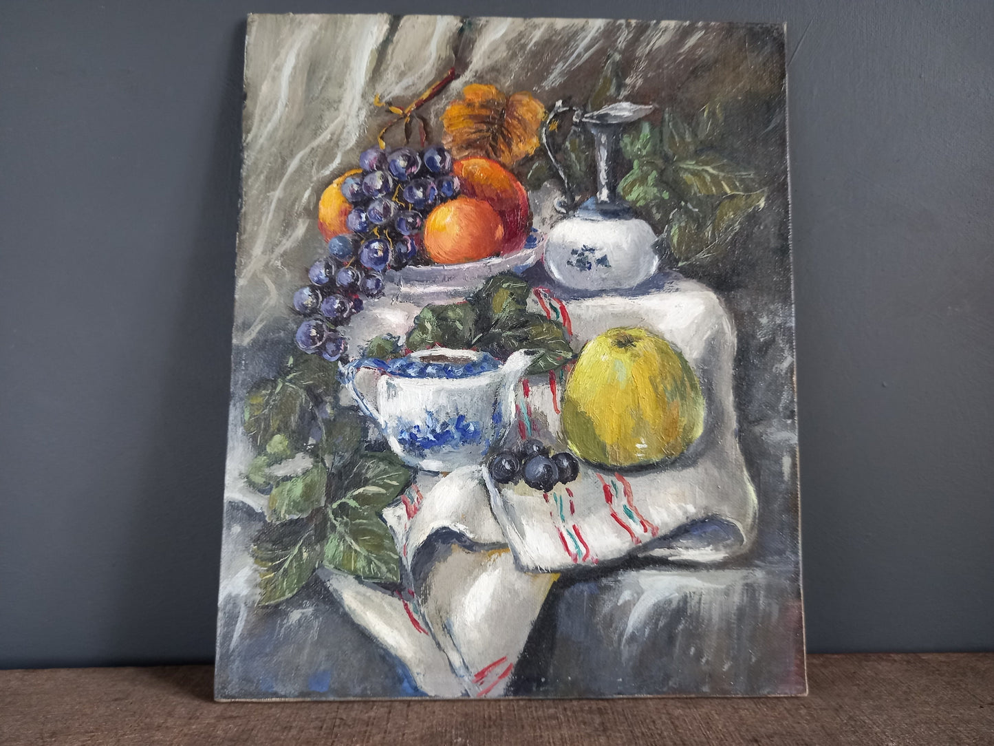 French oil painting. French art. Vintage oil painting. Vintage French oil on board. Art French. French picture. French Country decor