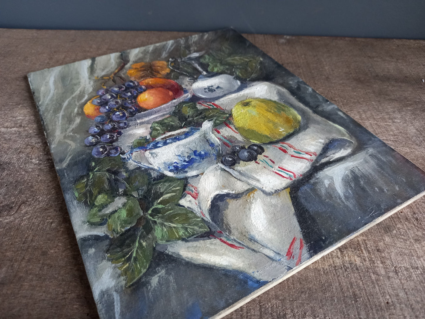 French oil painting. French art. Vintage oil painting. Vintage French oil on board. Art French. French picture. French Country decor