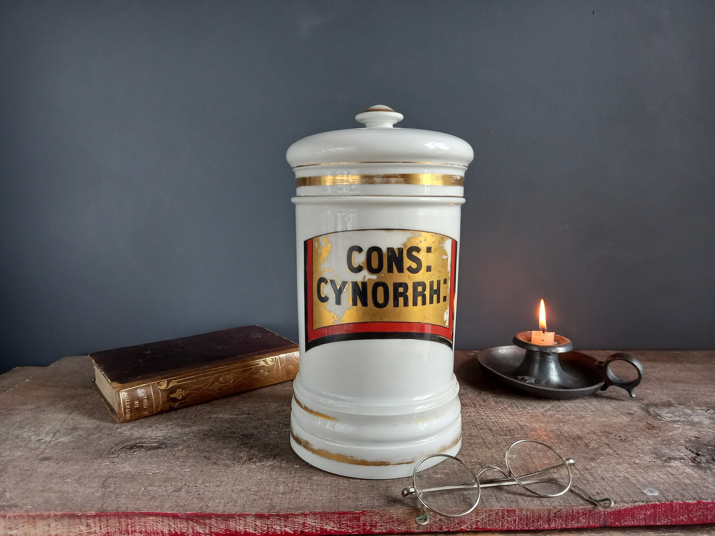French antique medical jar. Pharmacy jar. Paris porcelaine apothecary jar. Medical student gift. Apothecary jars. Pharmacy gift. Apothecary