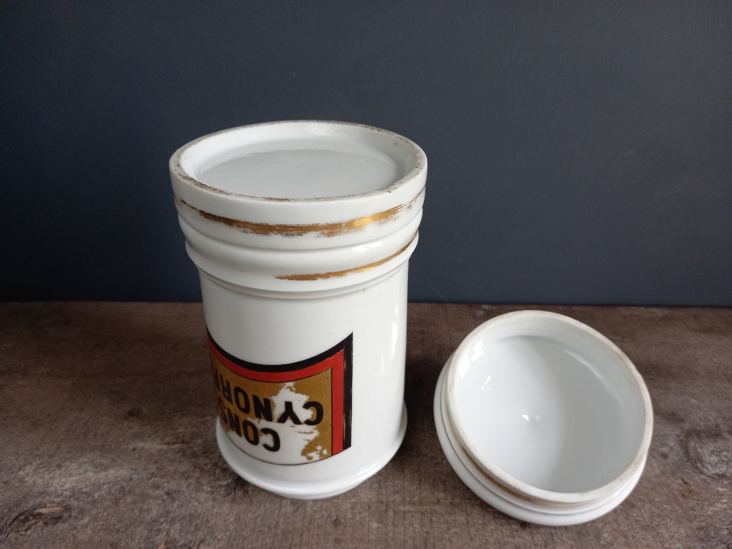 French antique medical jar. Pharmacy jar. Paris porcelaine apothecary jar. Medical student gift. Apothecary jars. Pharmacy gift. Apothecary