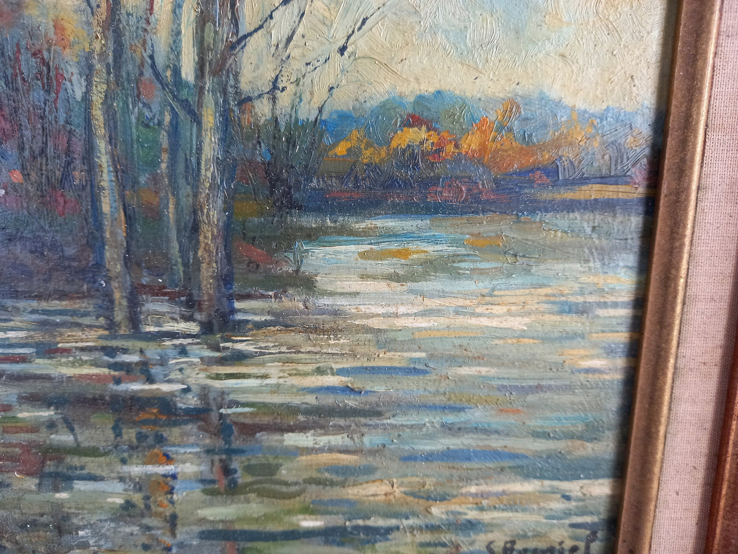French oil painting. French art. Vintage oil painting. Vintage French oil on board. Art French. French picture. French Country decor