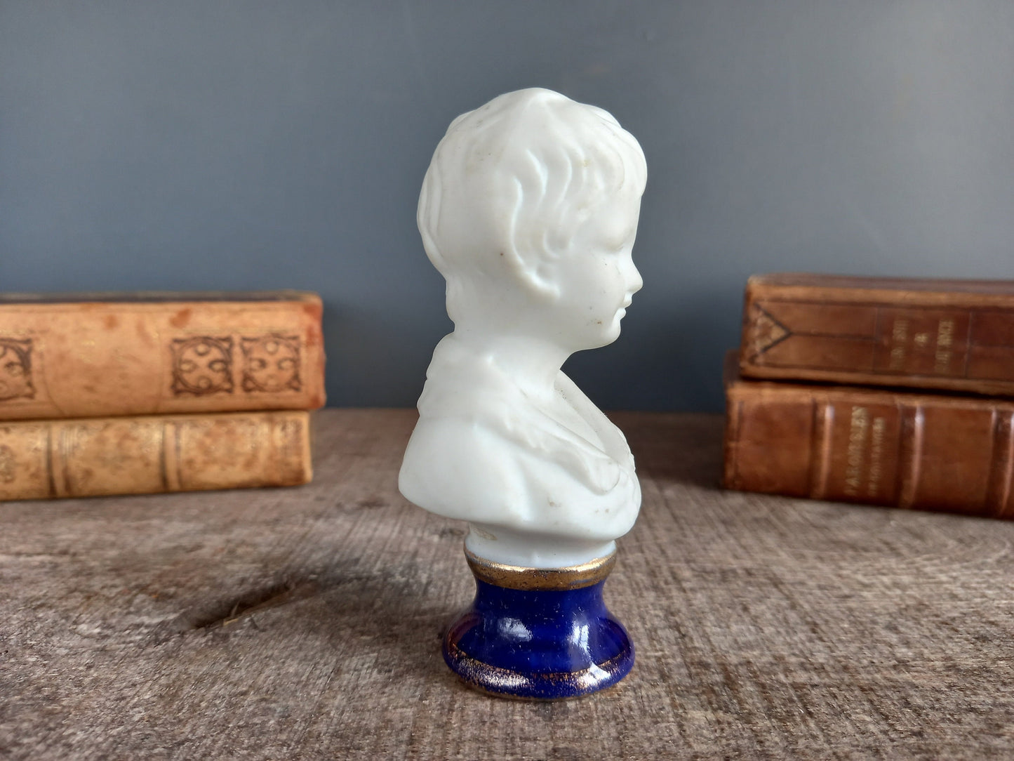 French bust of child. Bisque bust. Small French statue.