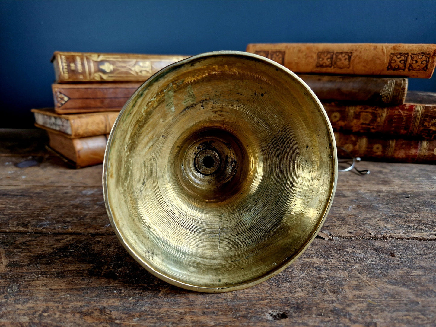 French antique candleholder Antique brass candlestick.