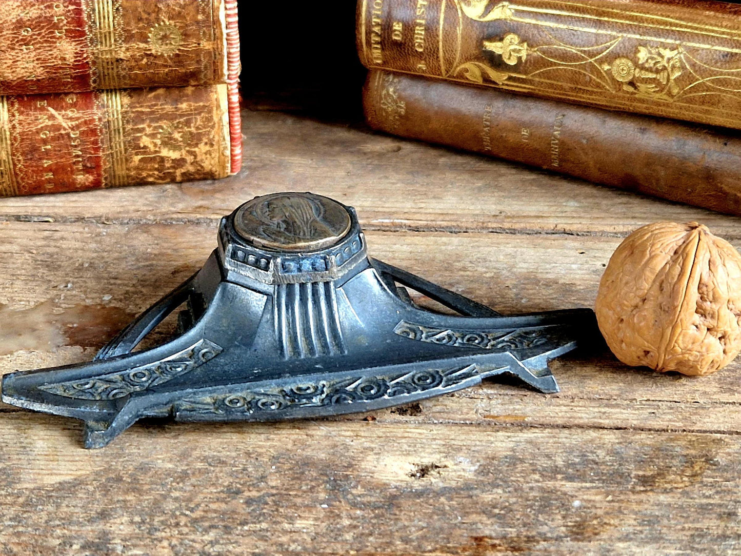 French antique inkwell small French inkwell .
